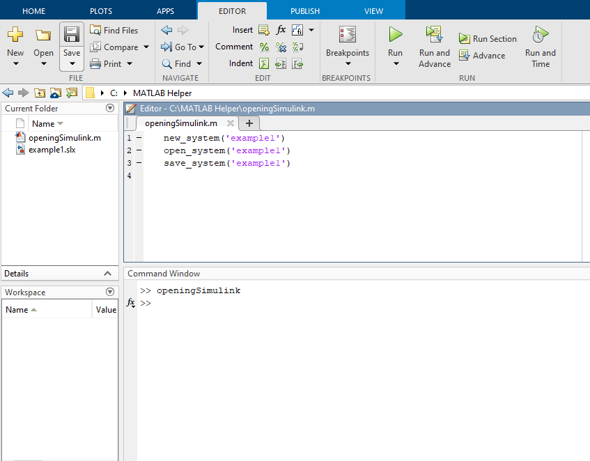 Open Simulink – MATLAB Helper